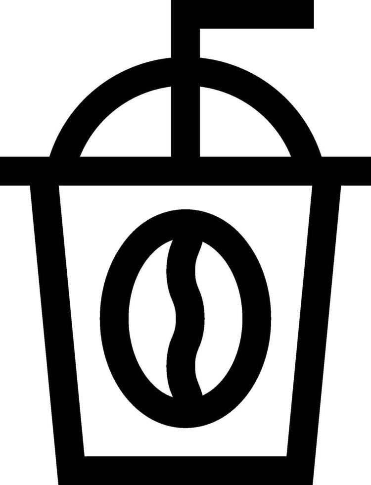A black and white icon of a cup with a coffee in it vector