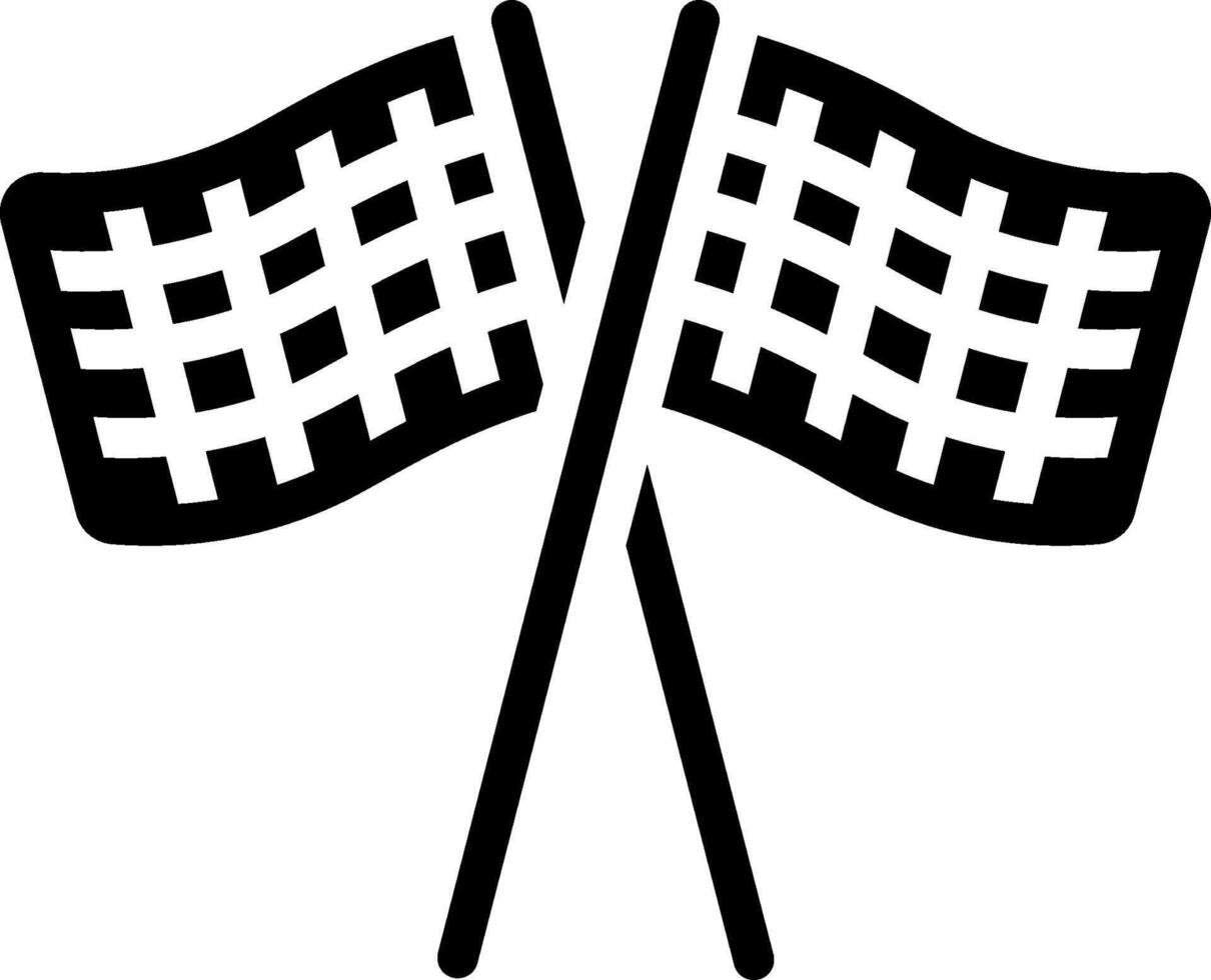Two crossed racing flags icon on a white background vector