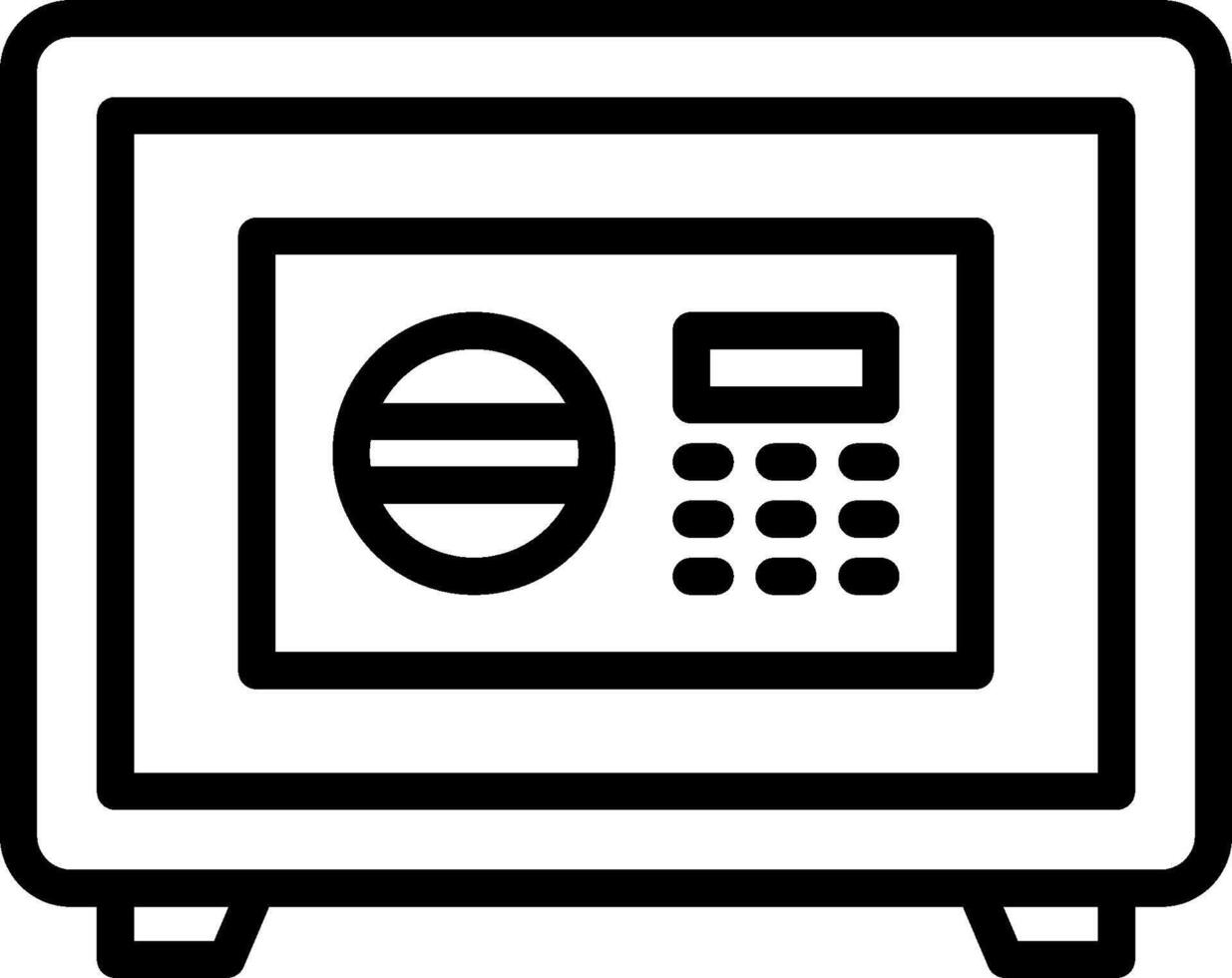 A black and white image of a safe box vector