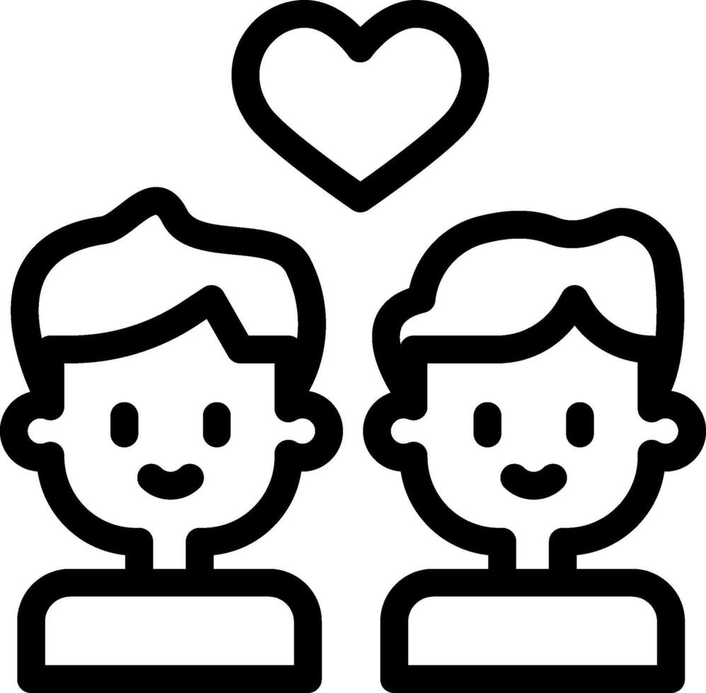 Two people with hearts over their heads vector