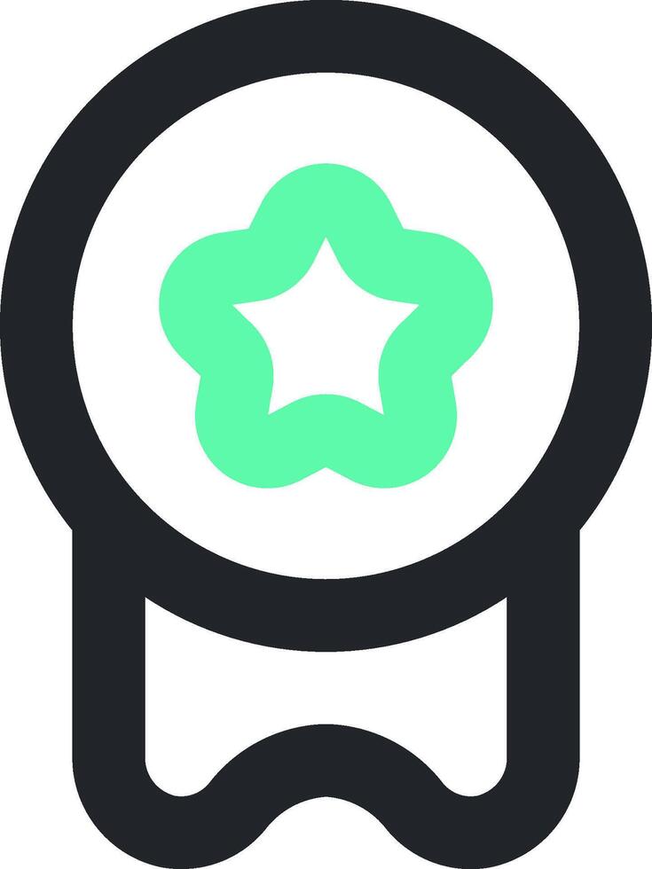 A green star with a black border vector