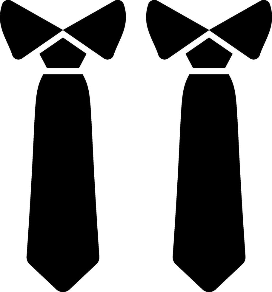 Two black ties on a white background vector