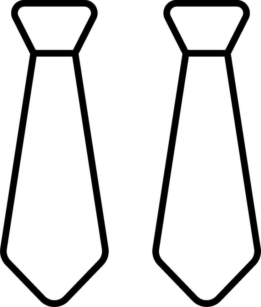 Two ties are shown in black and white vector