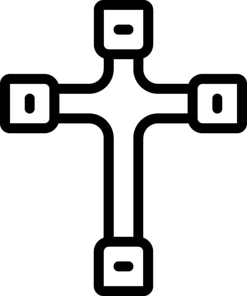 A cross with four squares on it vector