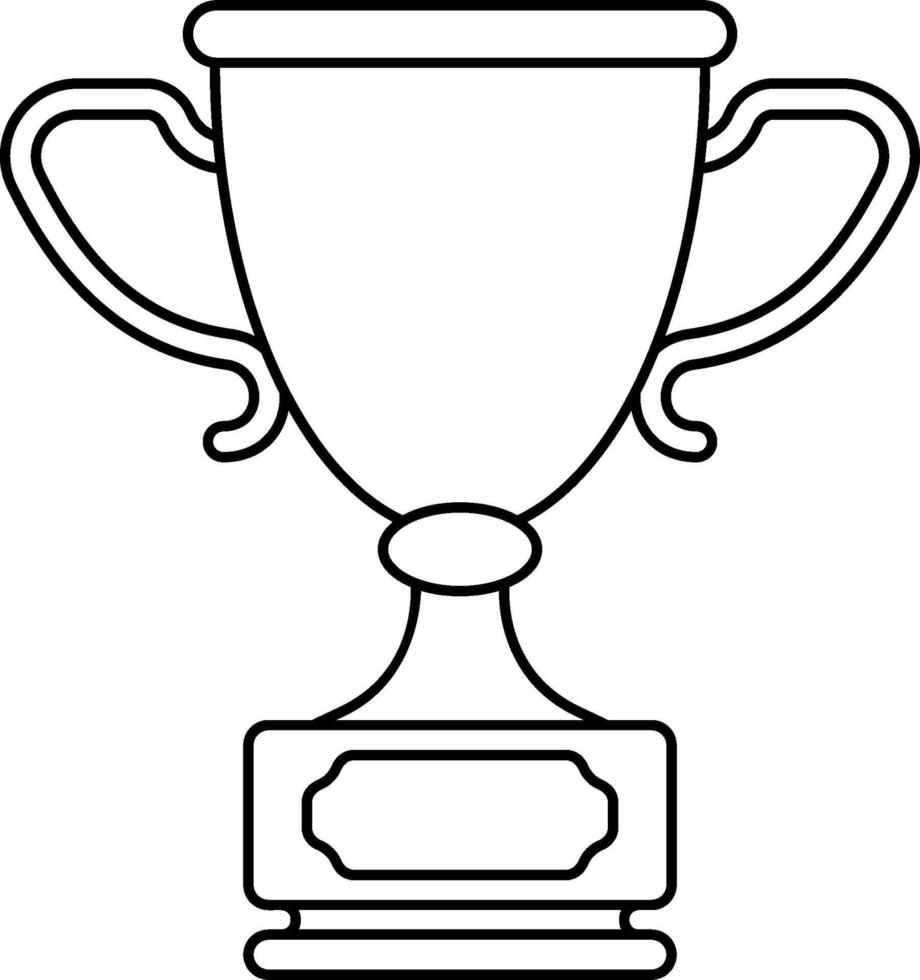 A trophy cup with a black outline vector