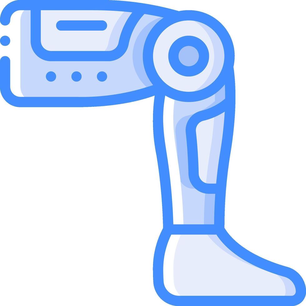 A robot foot with a blue outline vector