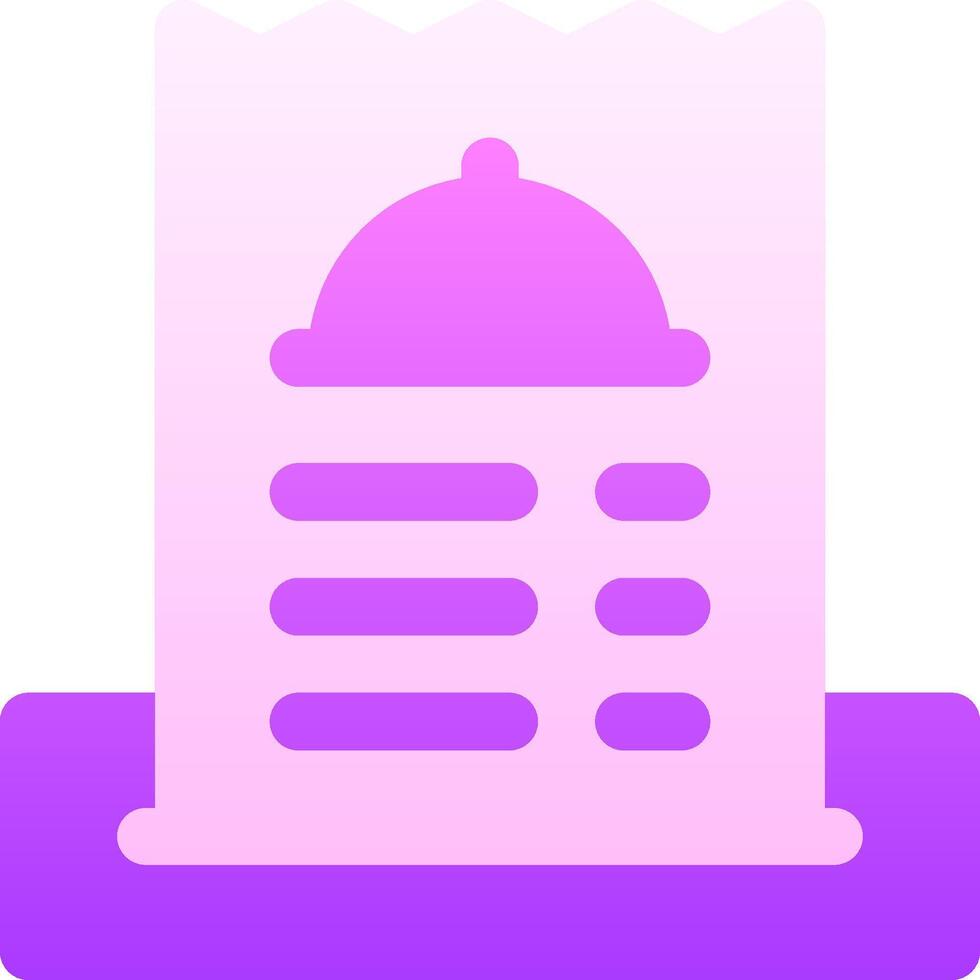 A purple and pink icon of a bag vector