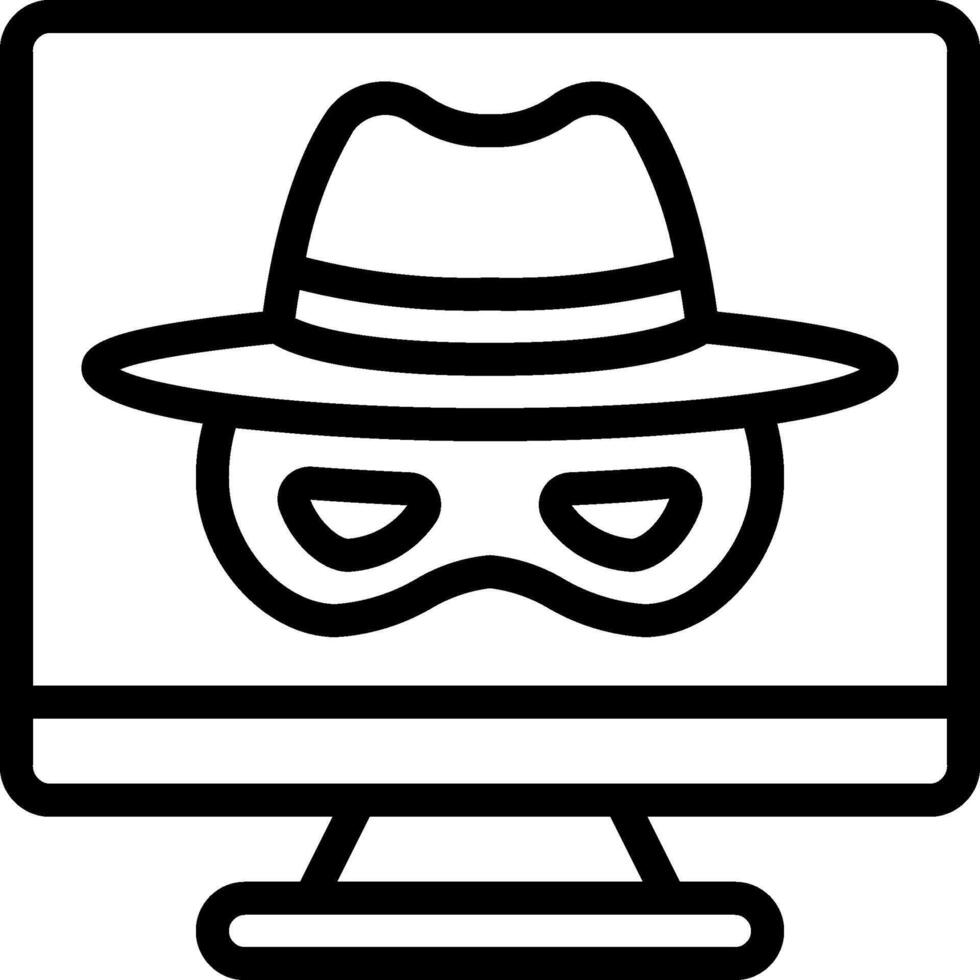 A computer monitor with a hat and mask on it vector