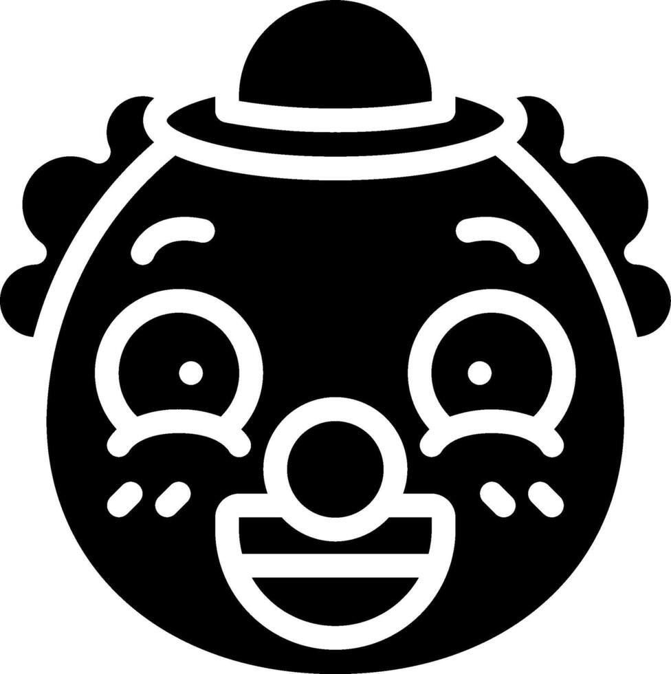 A black and white cartoon clown face vector