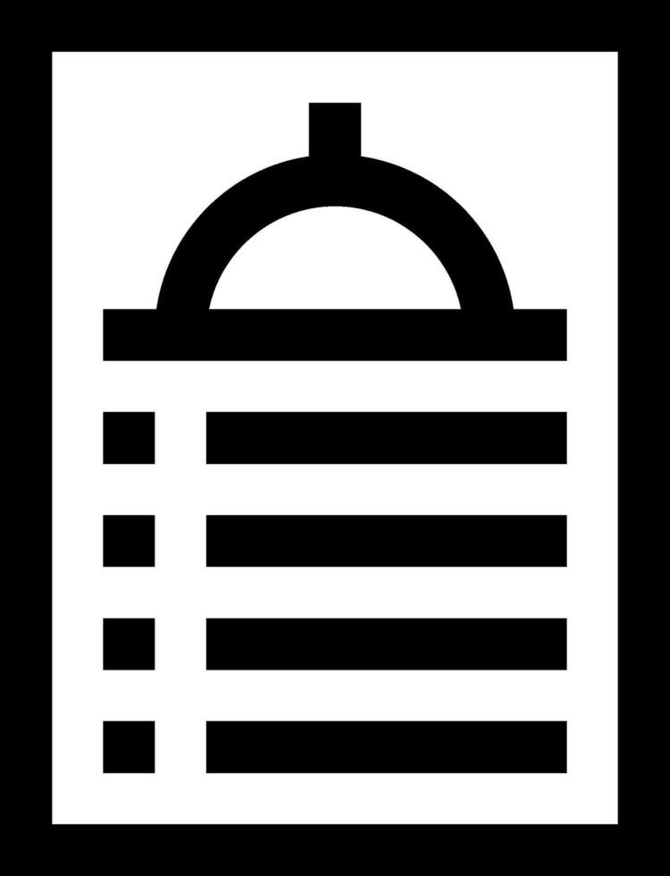 A black and white icon of a box with a clock inside vector