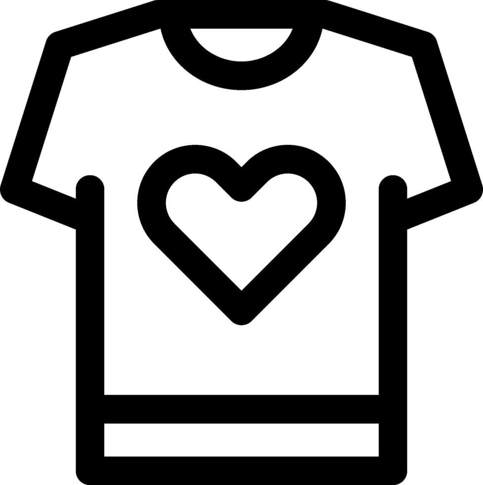 A t - shirt with a heart in the middle vector