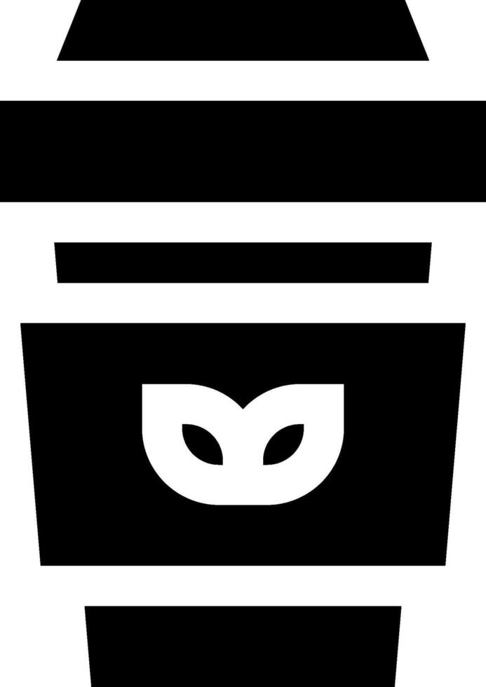 A black and white coffee cup with a mask on it vector