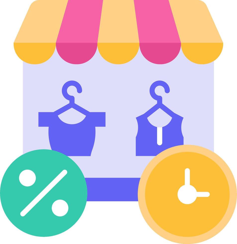 A shop with clothes and a clock vector