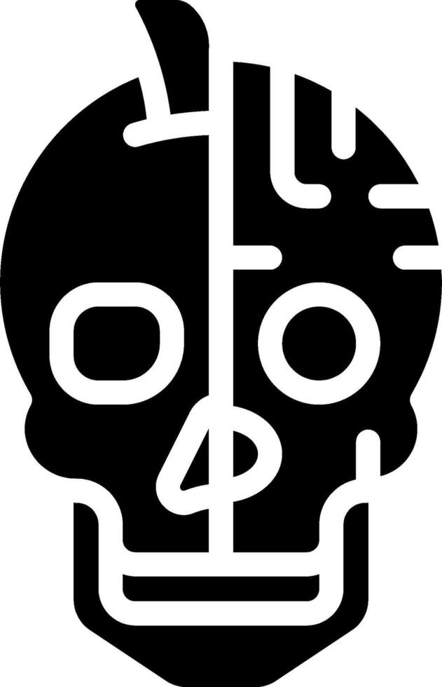A black and white skull with a face on it vector