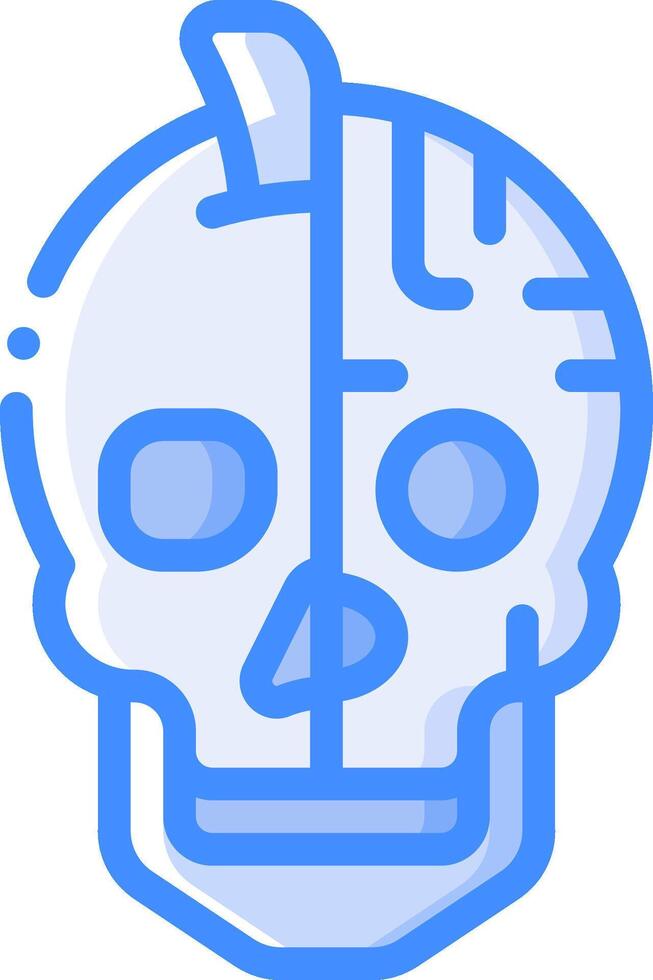A skull with a blue outline vector