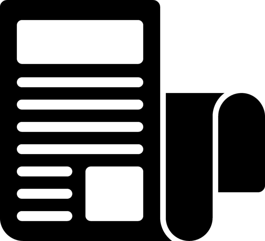 A black and white icon of a newspaper vector