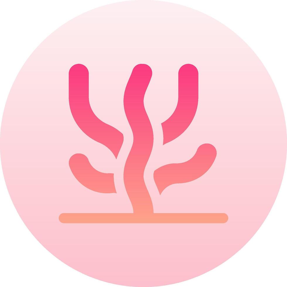 A pink icon with a coral plant vector