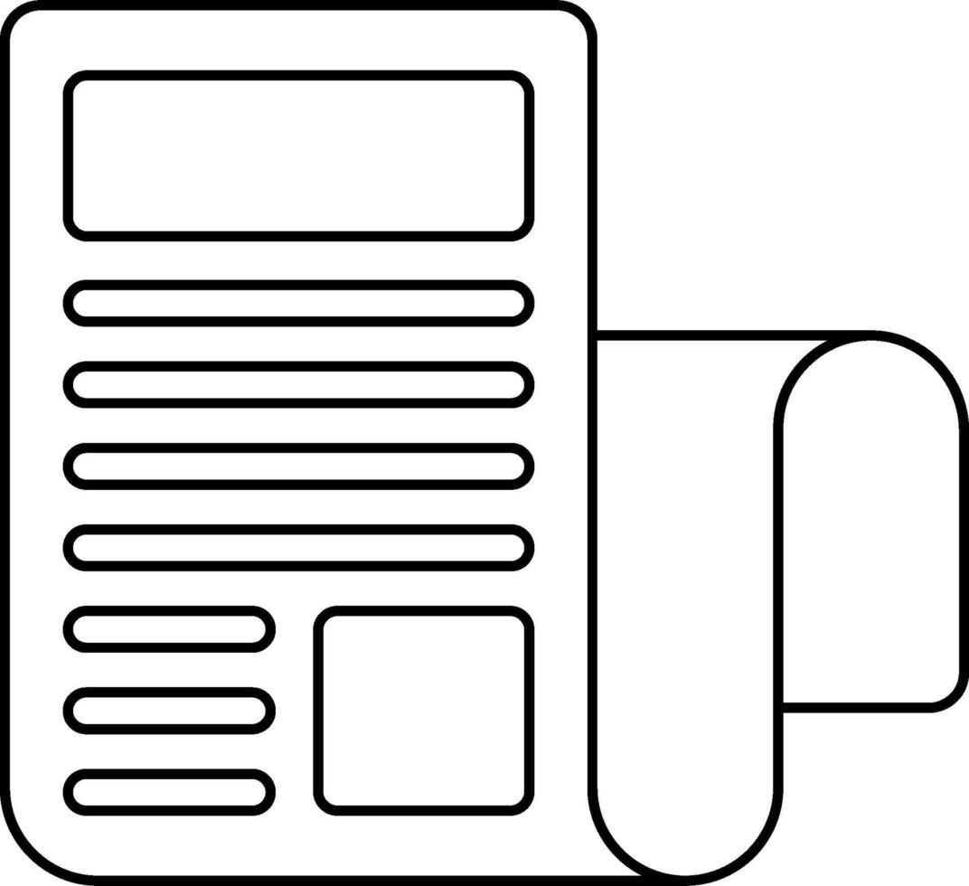 A newspaper with a roll of paper on it vector