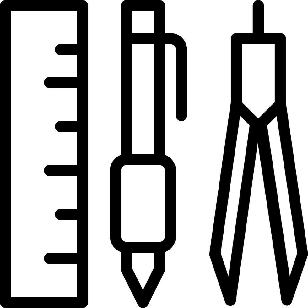 A ruler, pencil and ruler icon vector