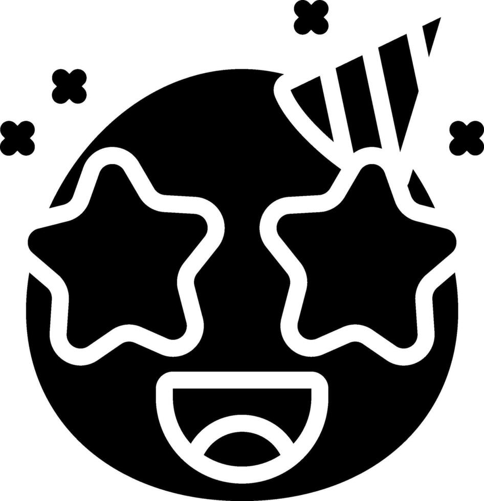 A black and white emoji with a party hat vector