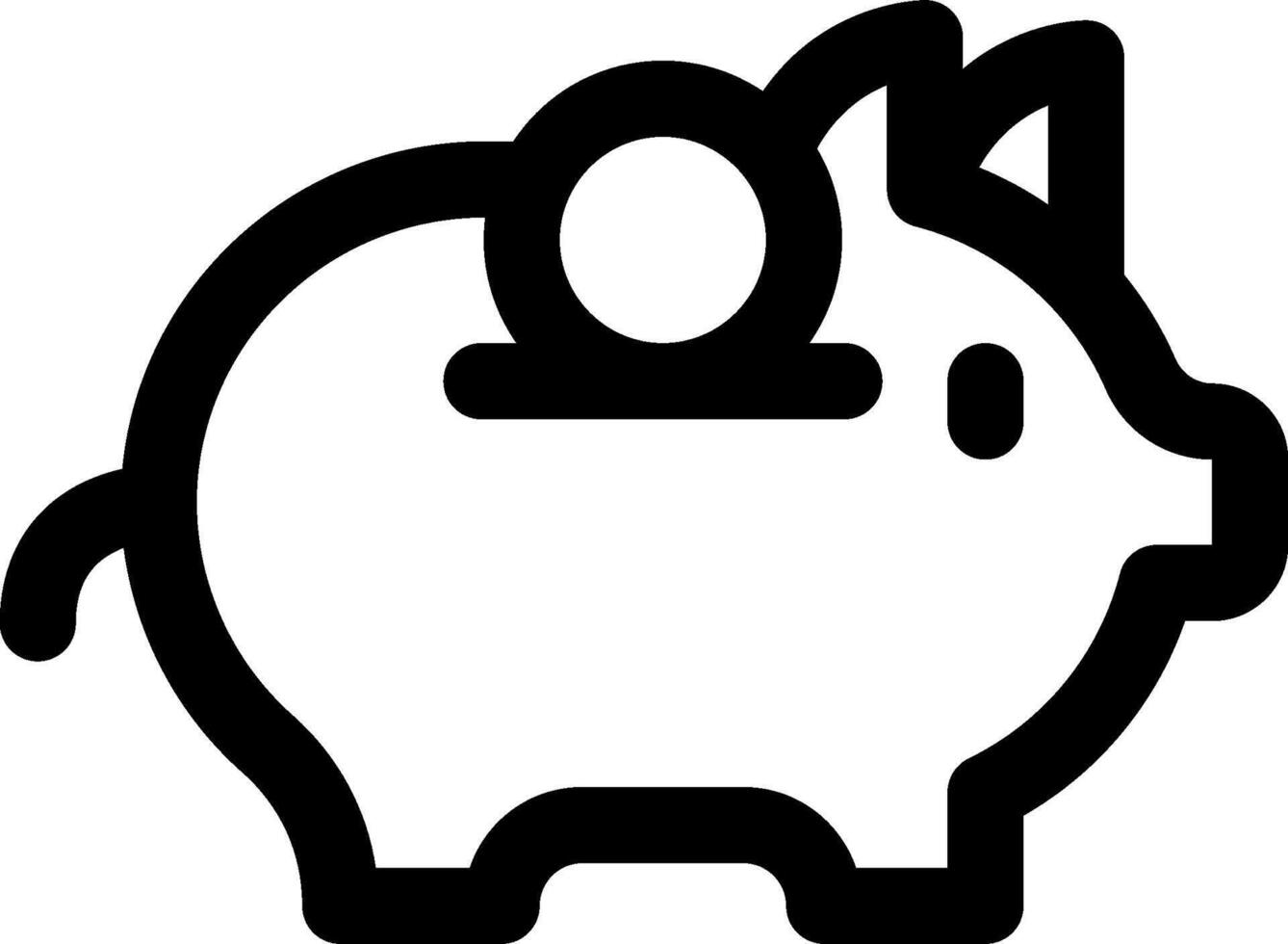 Piggy bank icon with a coin in it vector