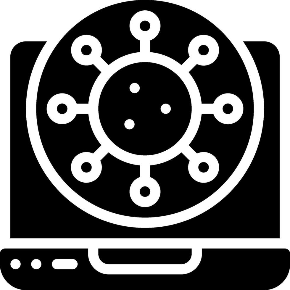 A black and white icon of a computer screen vector