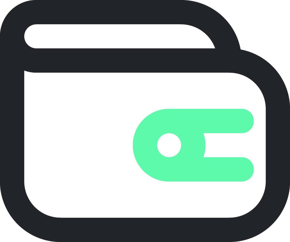 A wallet icon with a green and black background vector