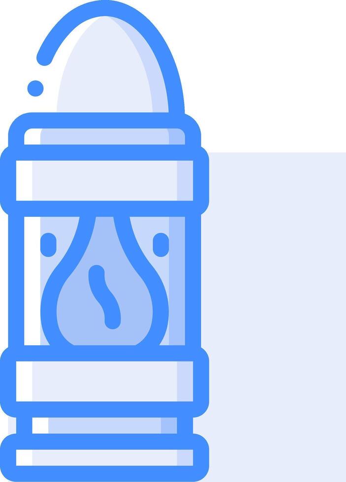 A blue and white icon of a lantern vector