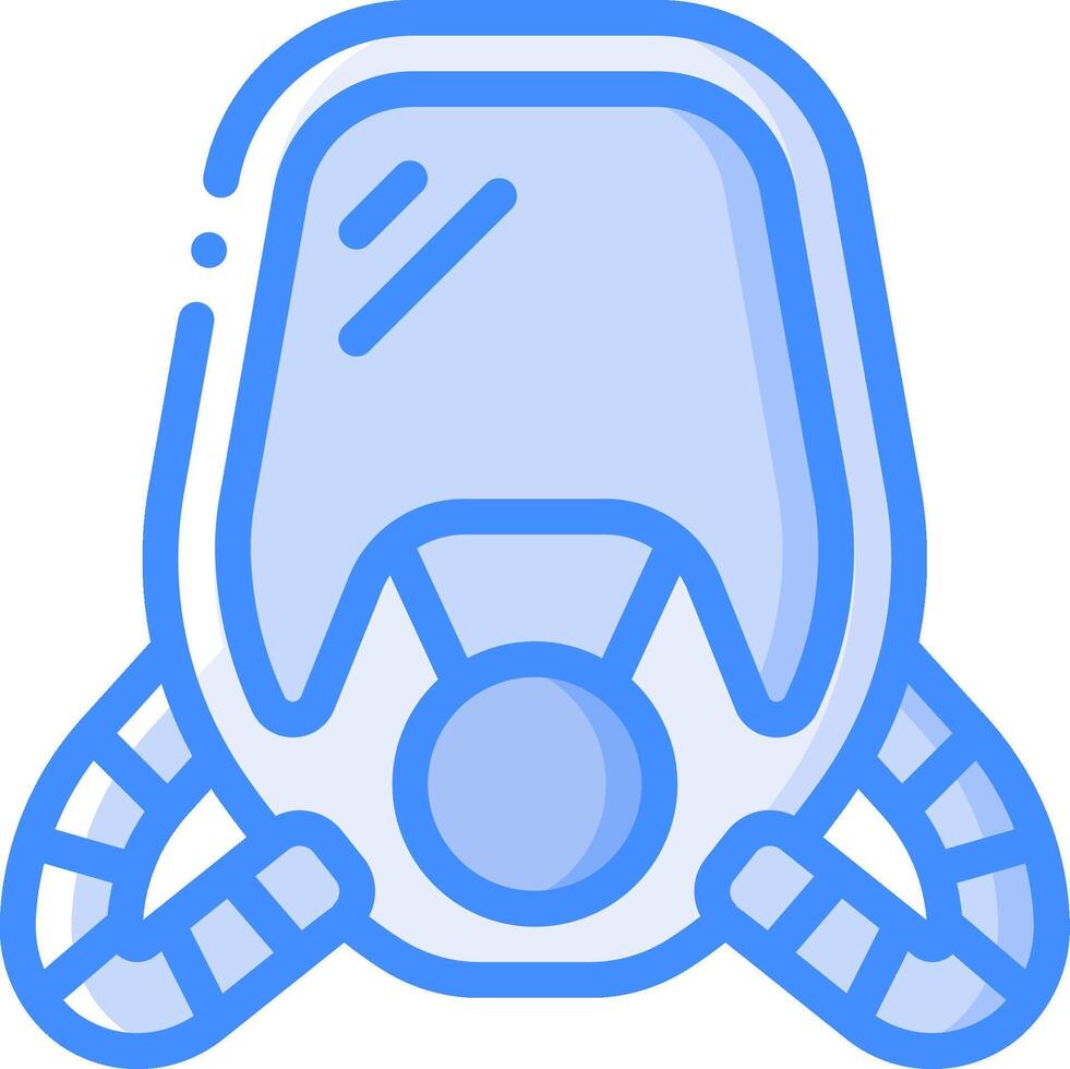 A blue gas mask icon on a white background vector