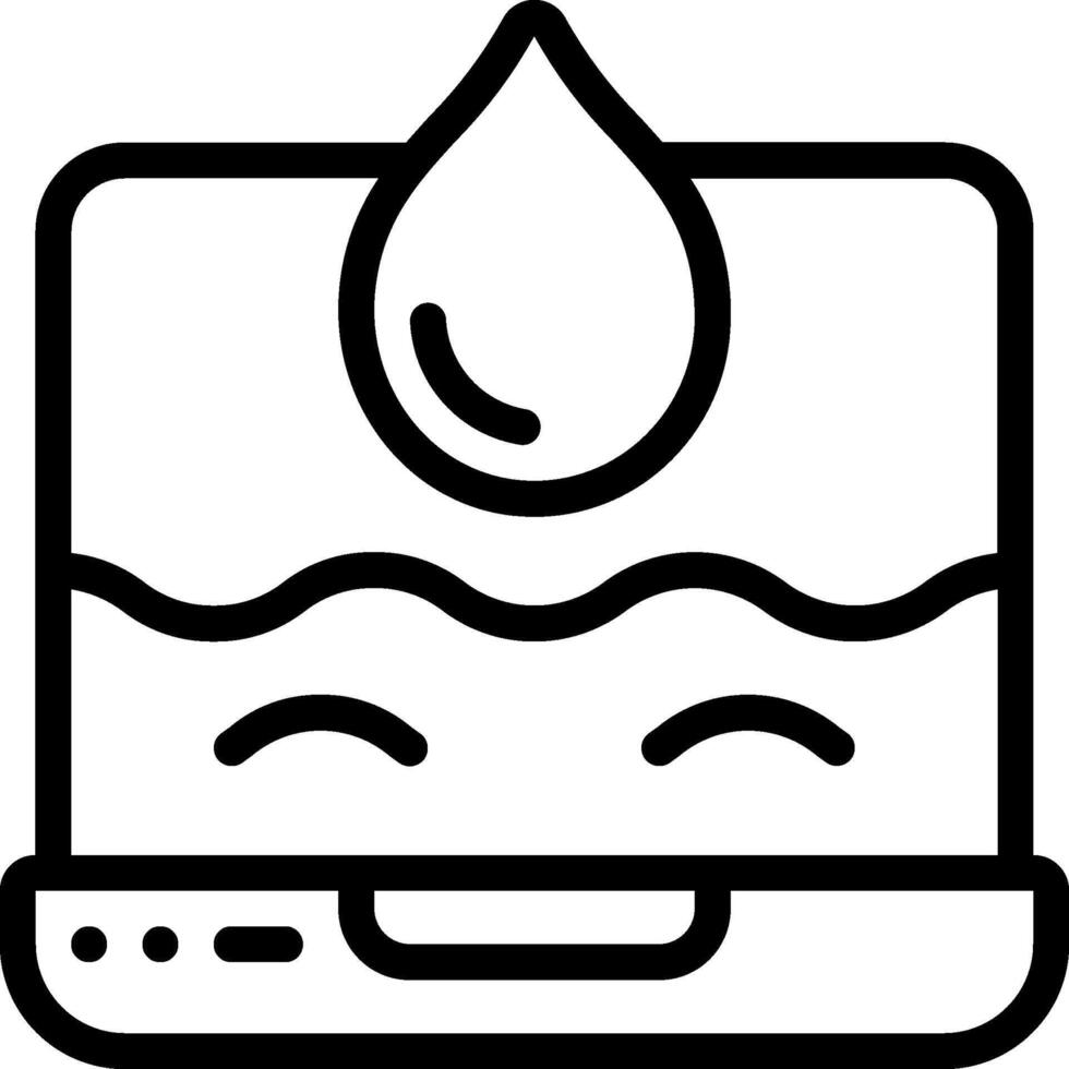 Water dripping from a laptop icon vector