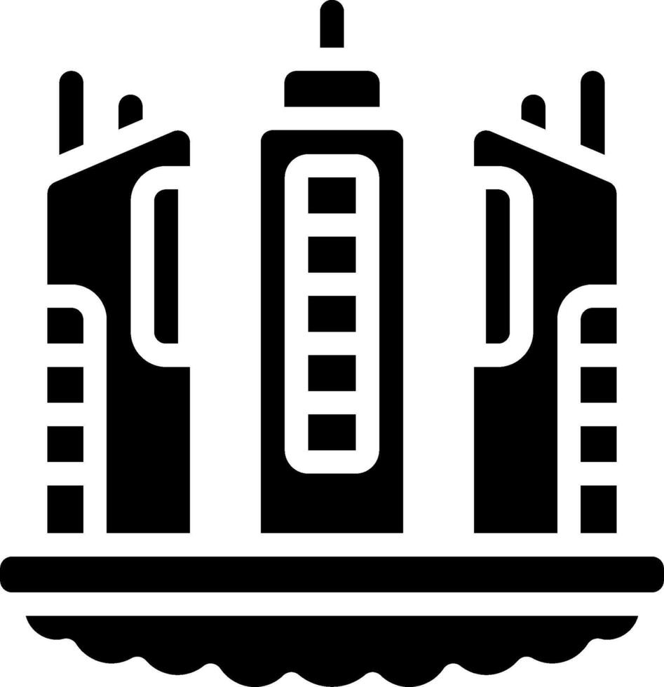A black and white image of a building with a tower vector
