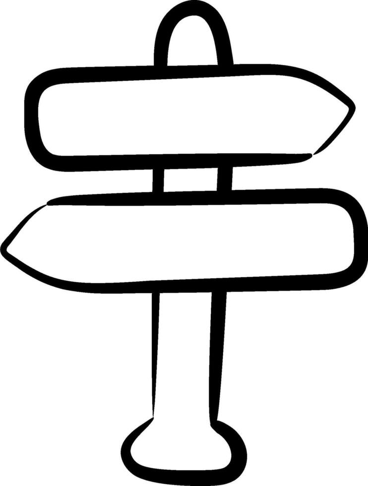 A black and white drawing of a signpost vector