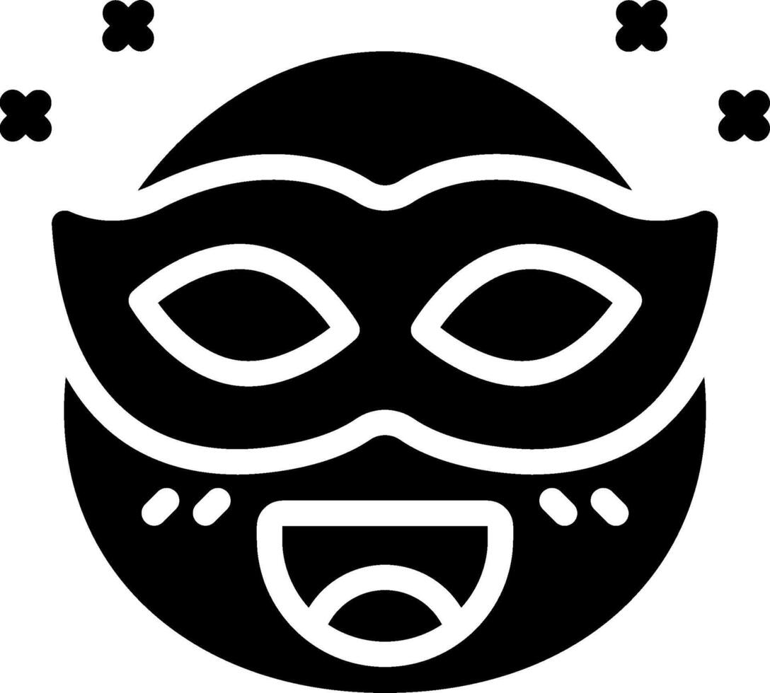 A black and white mask with a smile vector