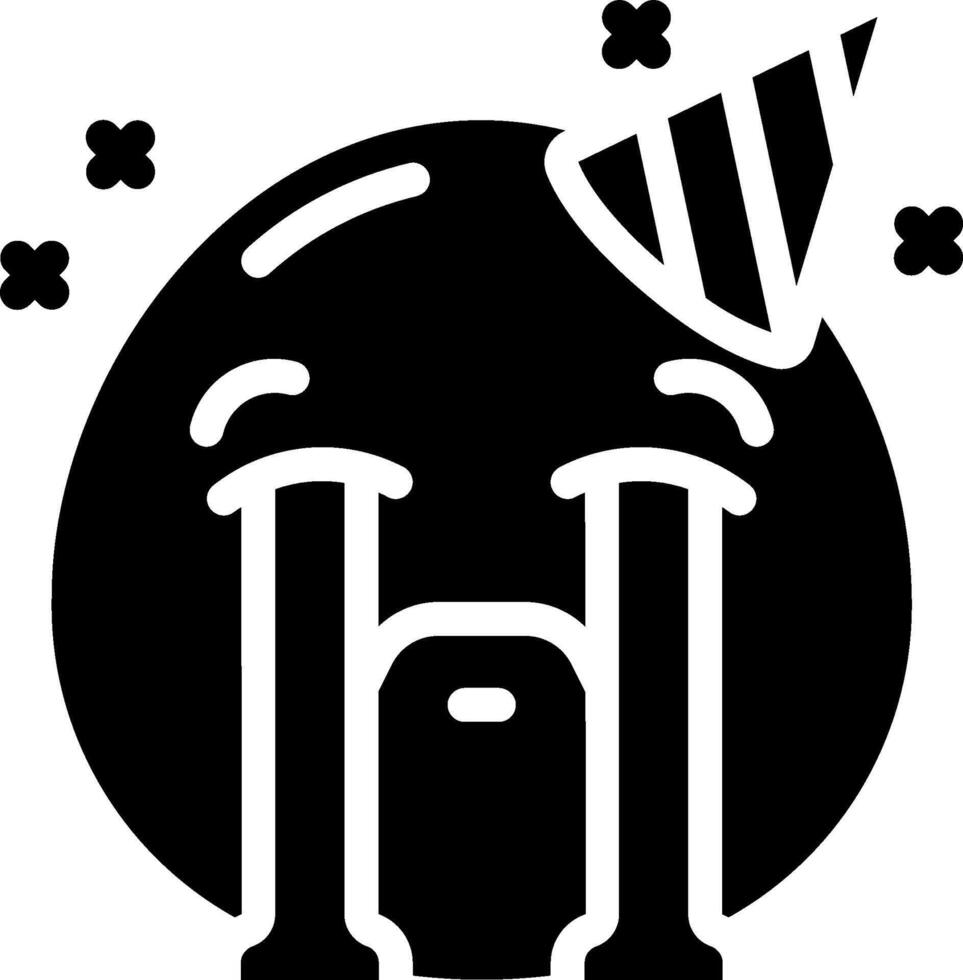 A black and white image of a birthday hat vector