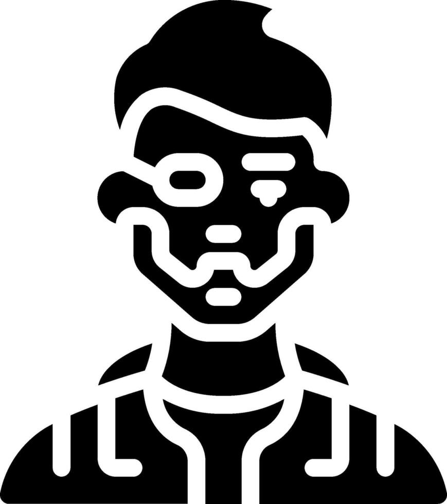 A black and white illustration of a man with a mask vector