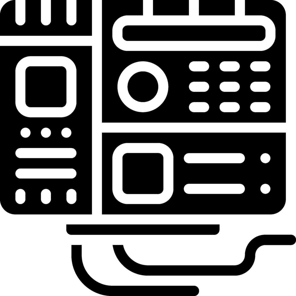 A black and white image of a phone and a computer vector