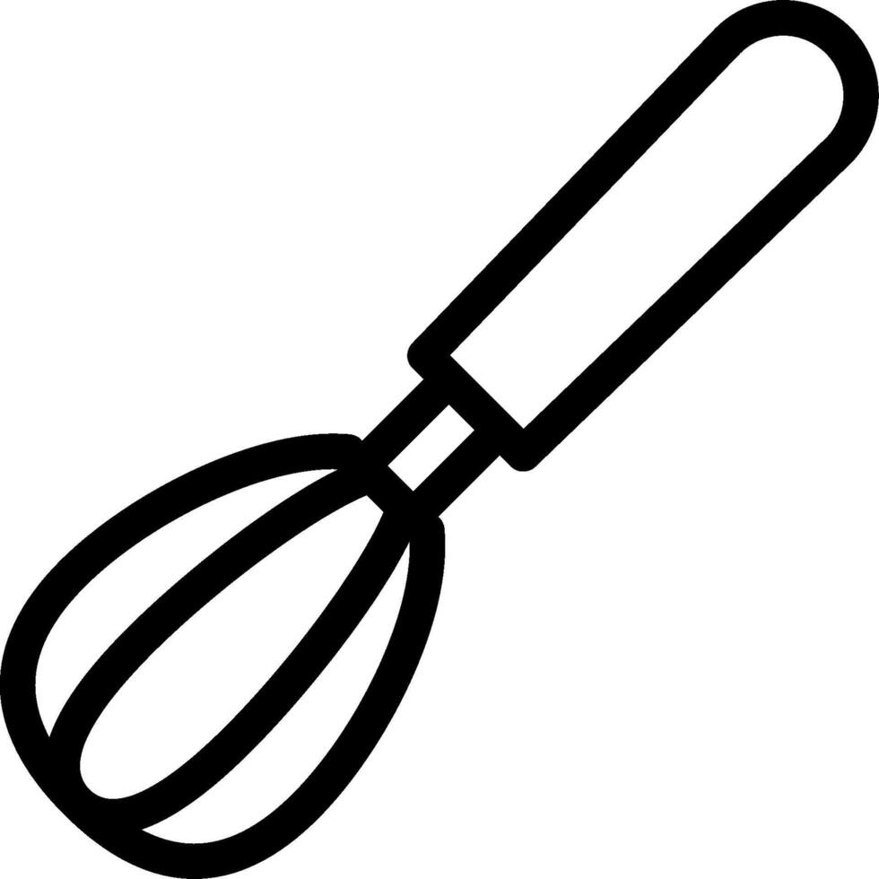 A black and white illustration of a whisk vector