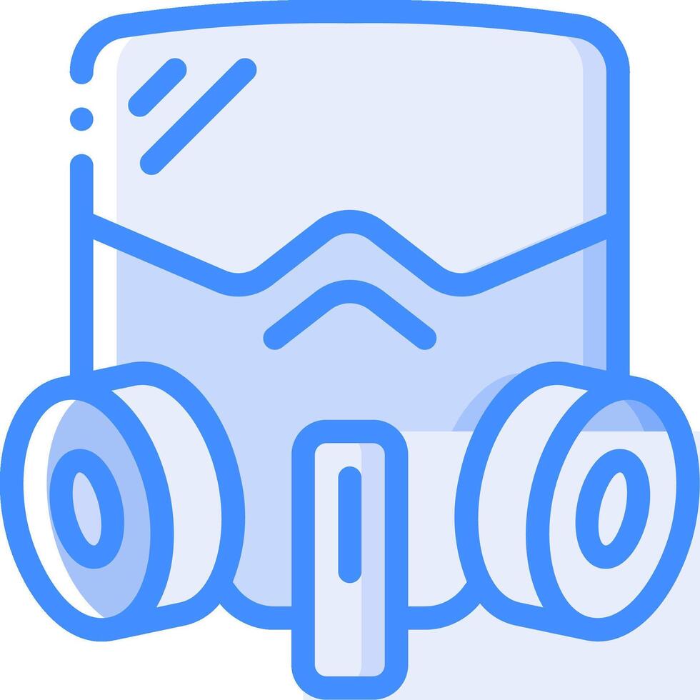 A blue gas mask icon on a white background vector