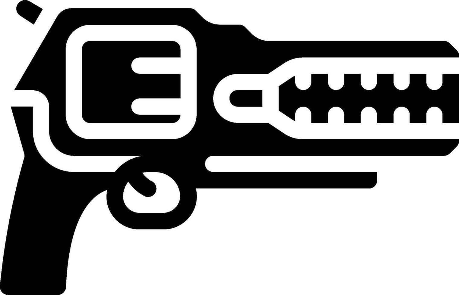 A black and white gun icon with a white background vector