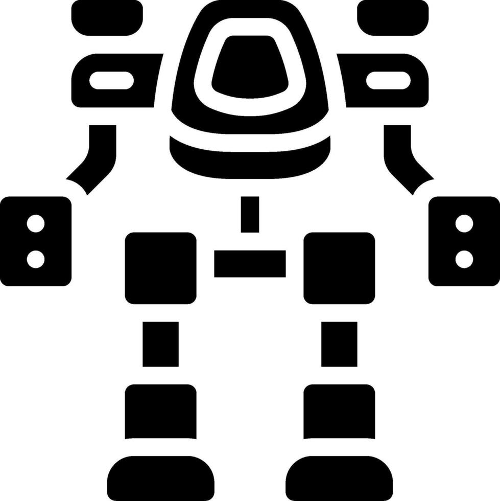 A robot icon with a black and white background vector