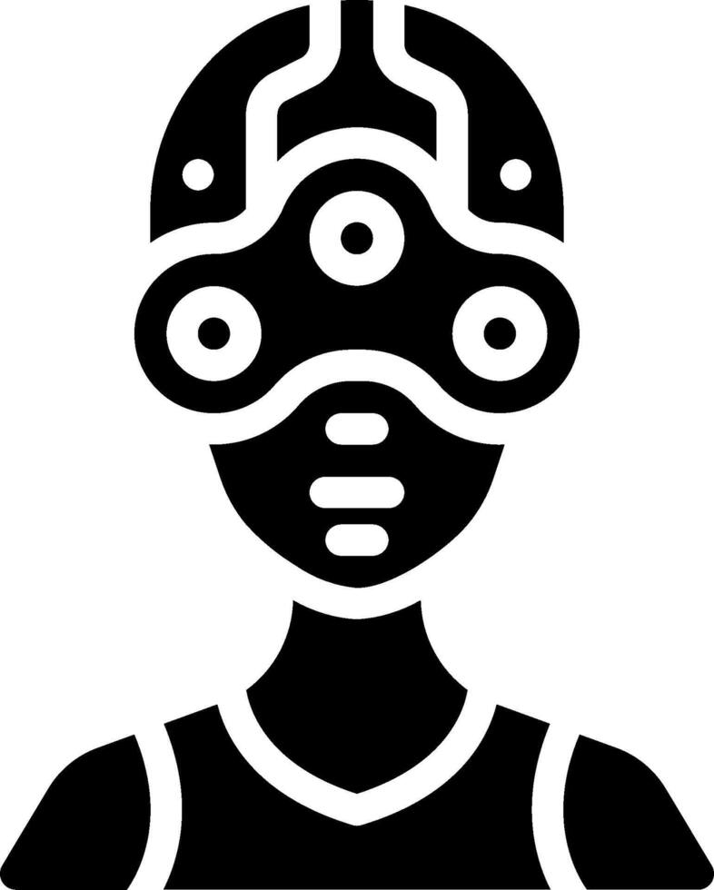 A black and white silhouette of a person wearing a helmet vector