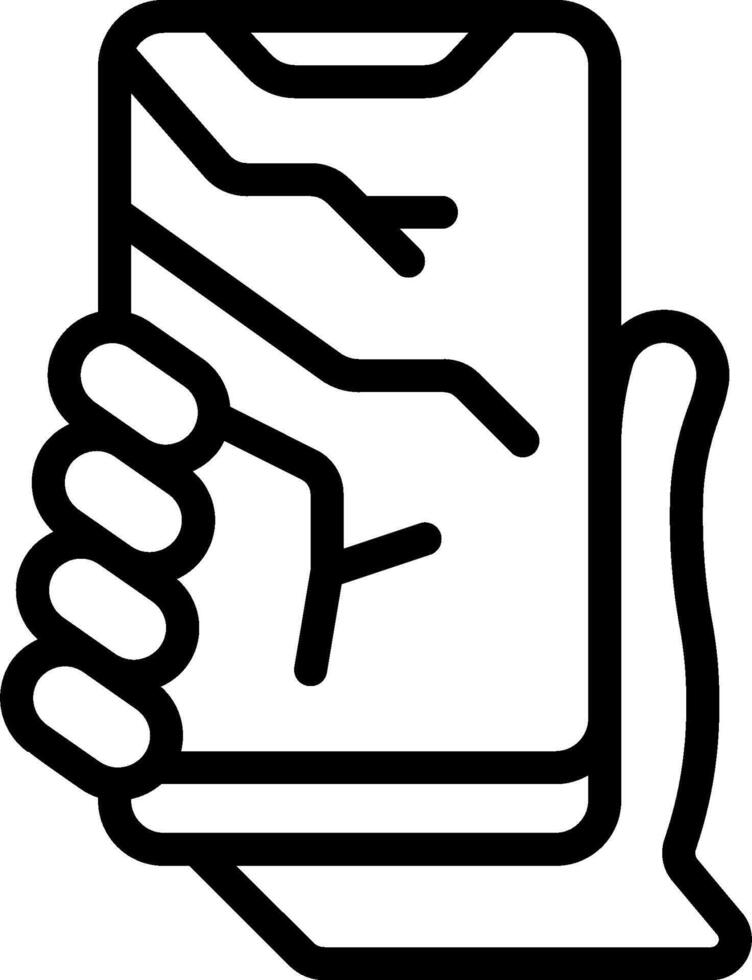 A hand holding a phone with a map on it vector