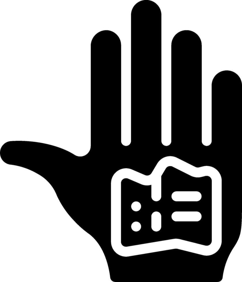 A black hand with a paper in it vector