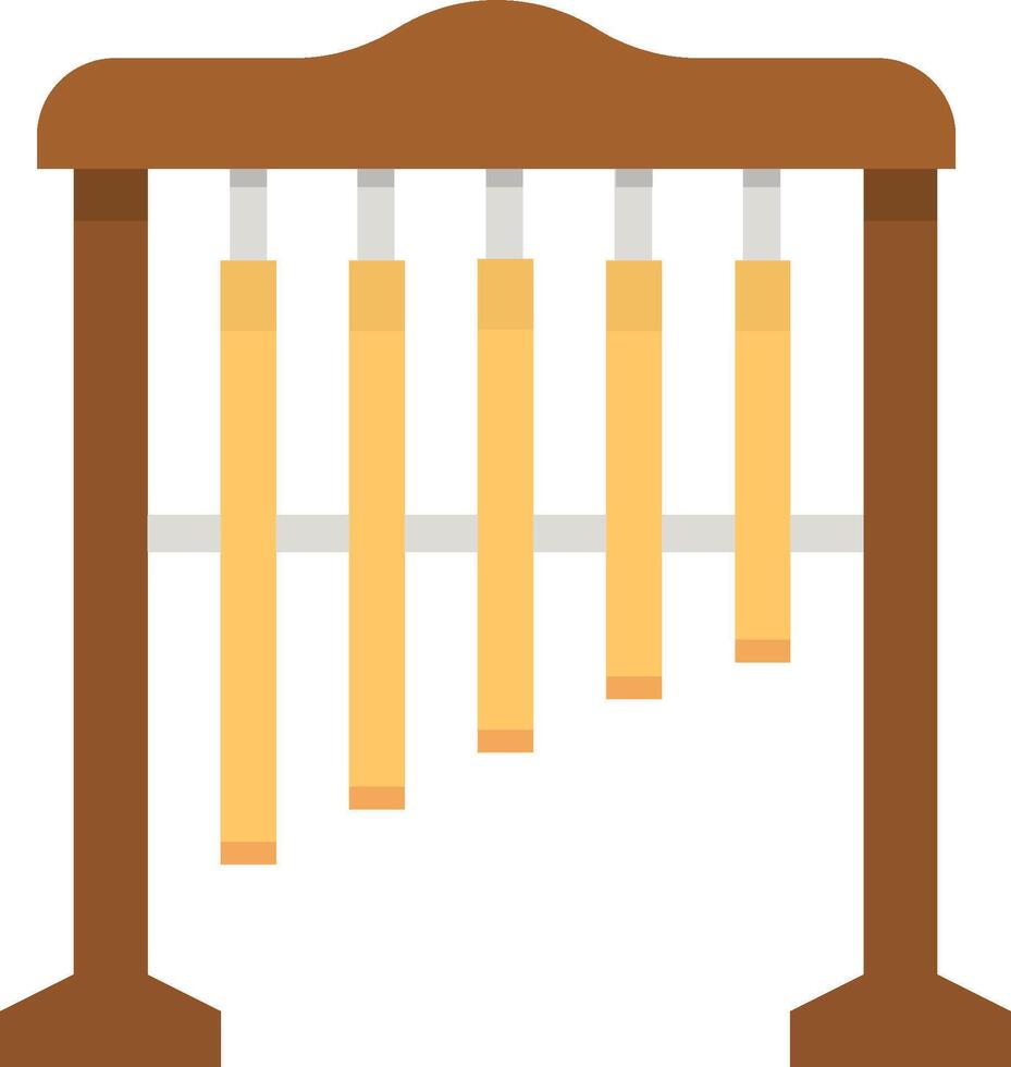 A wooden xylophone with sticks on it vector