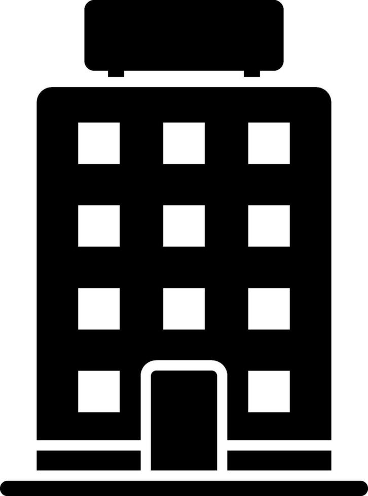 A black and white building icon vector