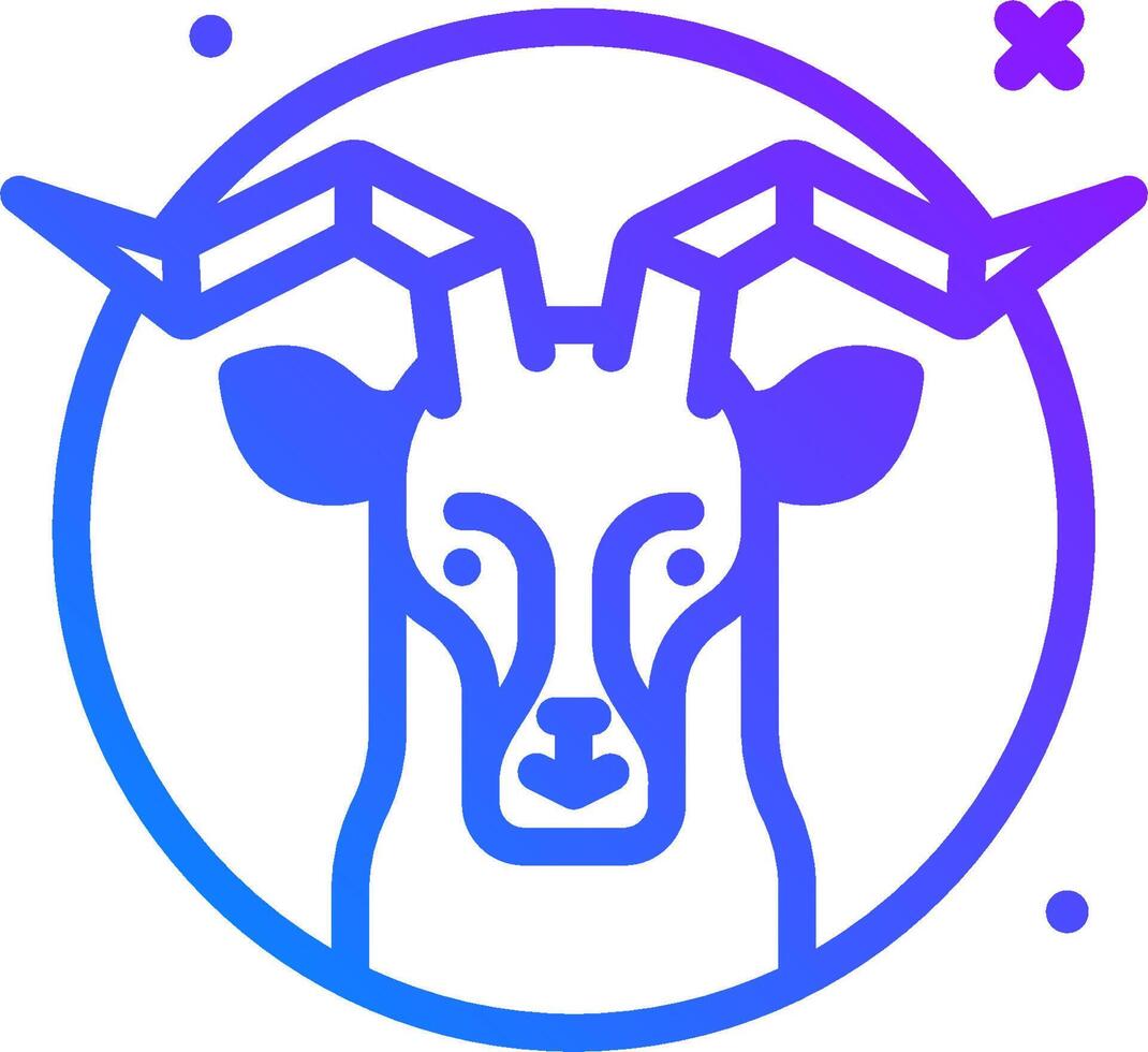 The goat head icon in a circle vector