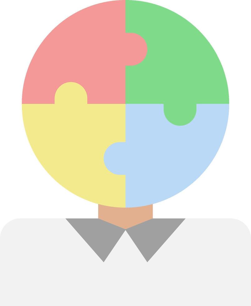 A person with a puzzle piece in their head vector
