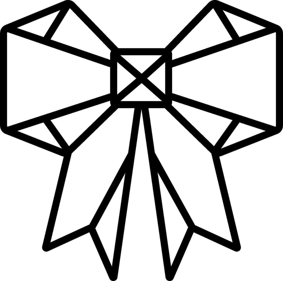 A black and white drawing of a bow vector