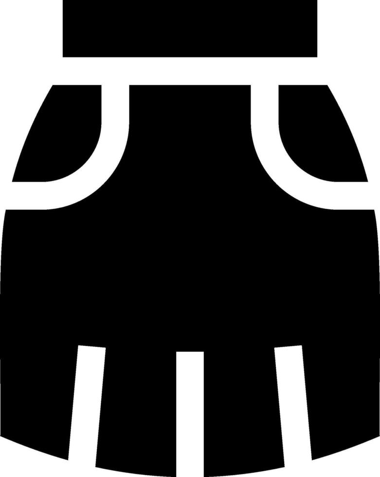 A skirt icon with a black background vector