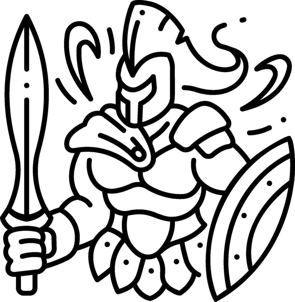 Spartan warrior coloring pages vector